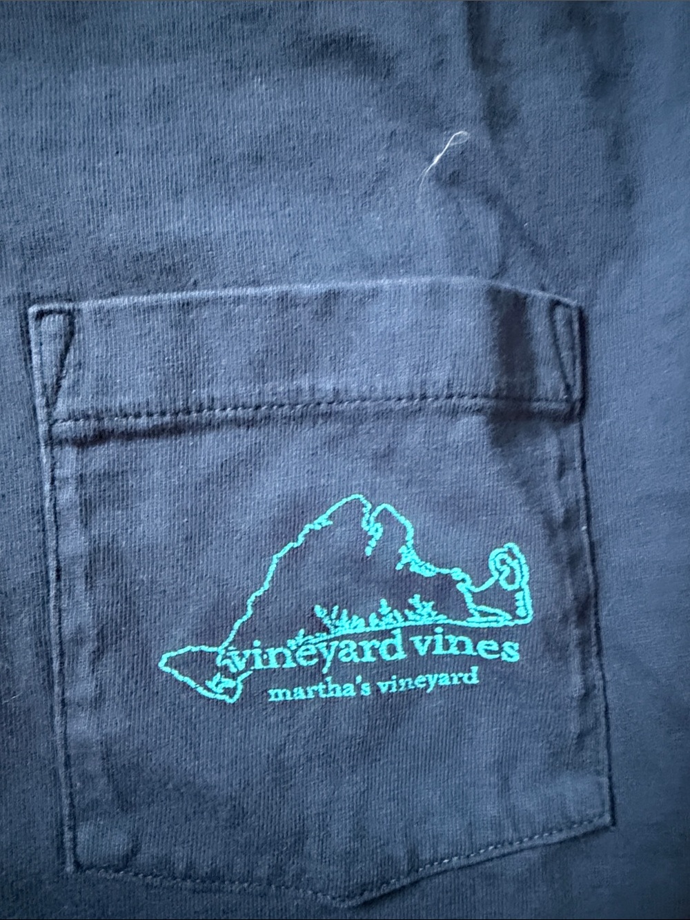 Vineyard Vines Men’s Navy Long-Sleeve Tee with Teal Accents - Picture 2 of 4